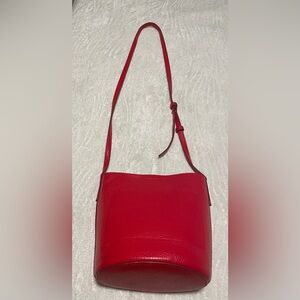 Banana Republic - beautiful Red -Cow Leather and synthetic bucket crossbody